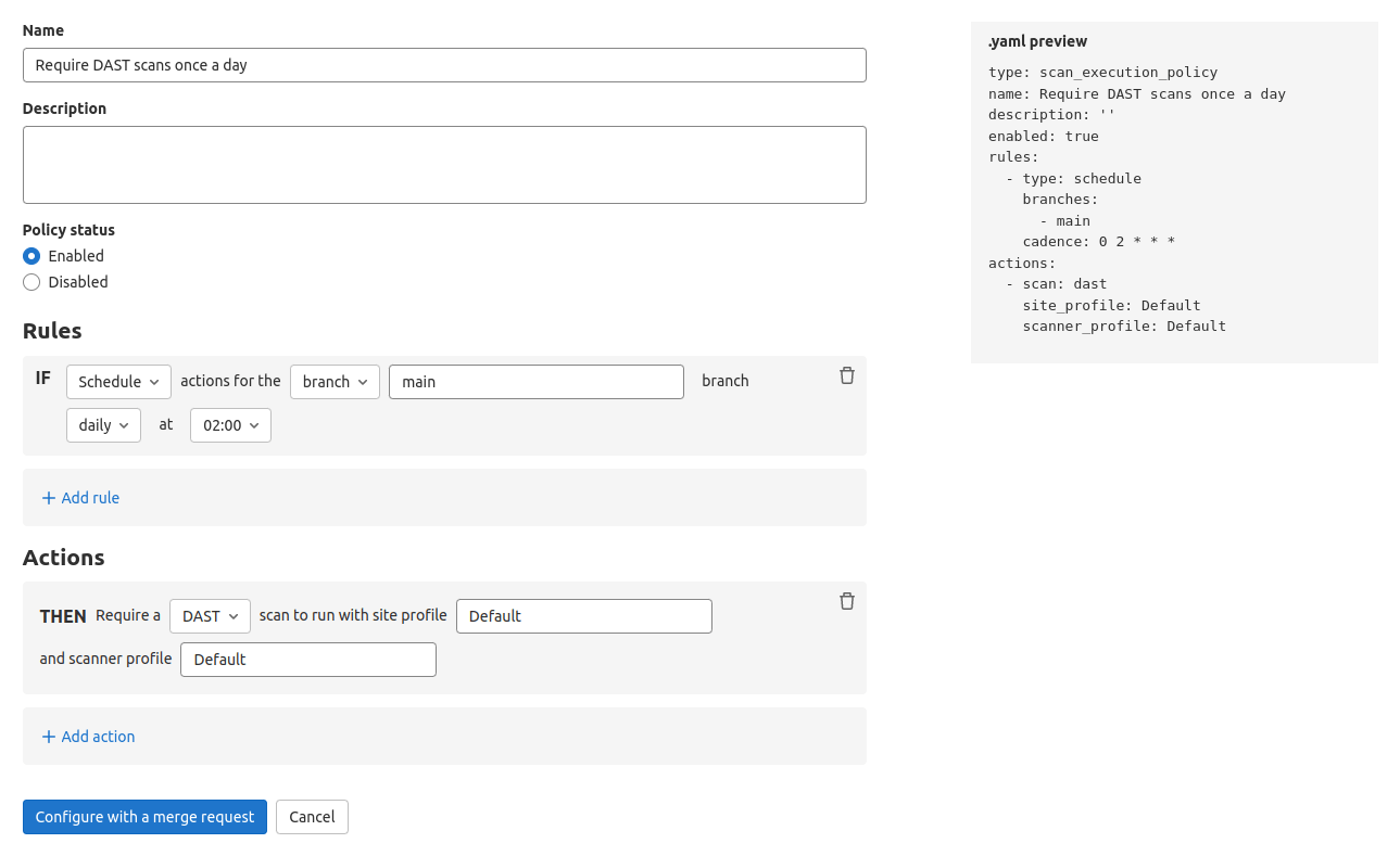 Rule Mode for Scan Execution Policies